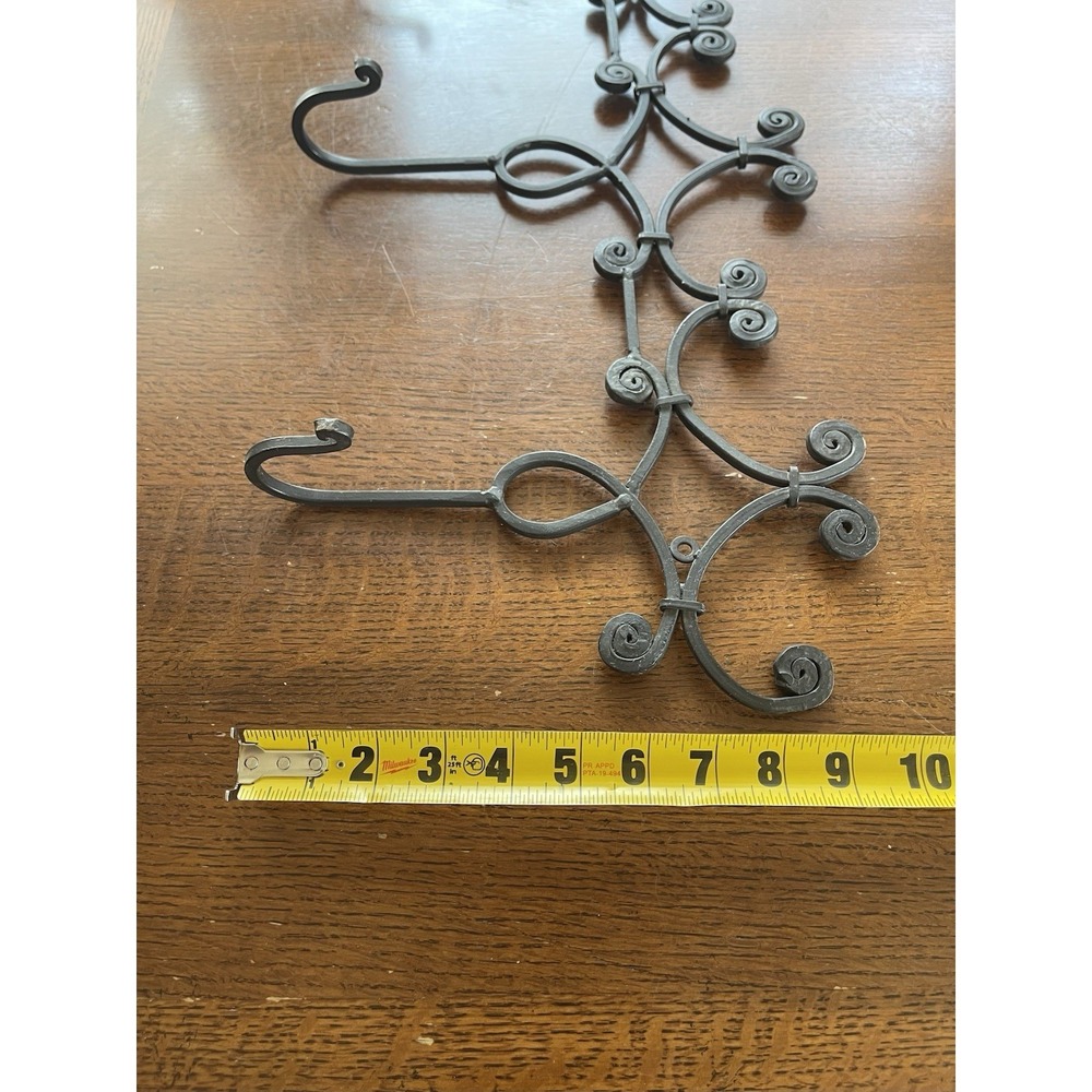 Iron Rod Wall Hanging Coat Rack 3 Hook Whimsical Boho - Picture 8 of 8
